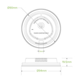Pulp lid for 12-16-20oz Coffee Cups - Natural  1000 pcs