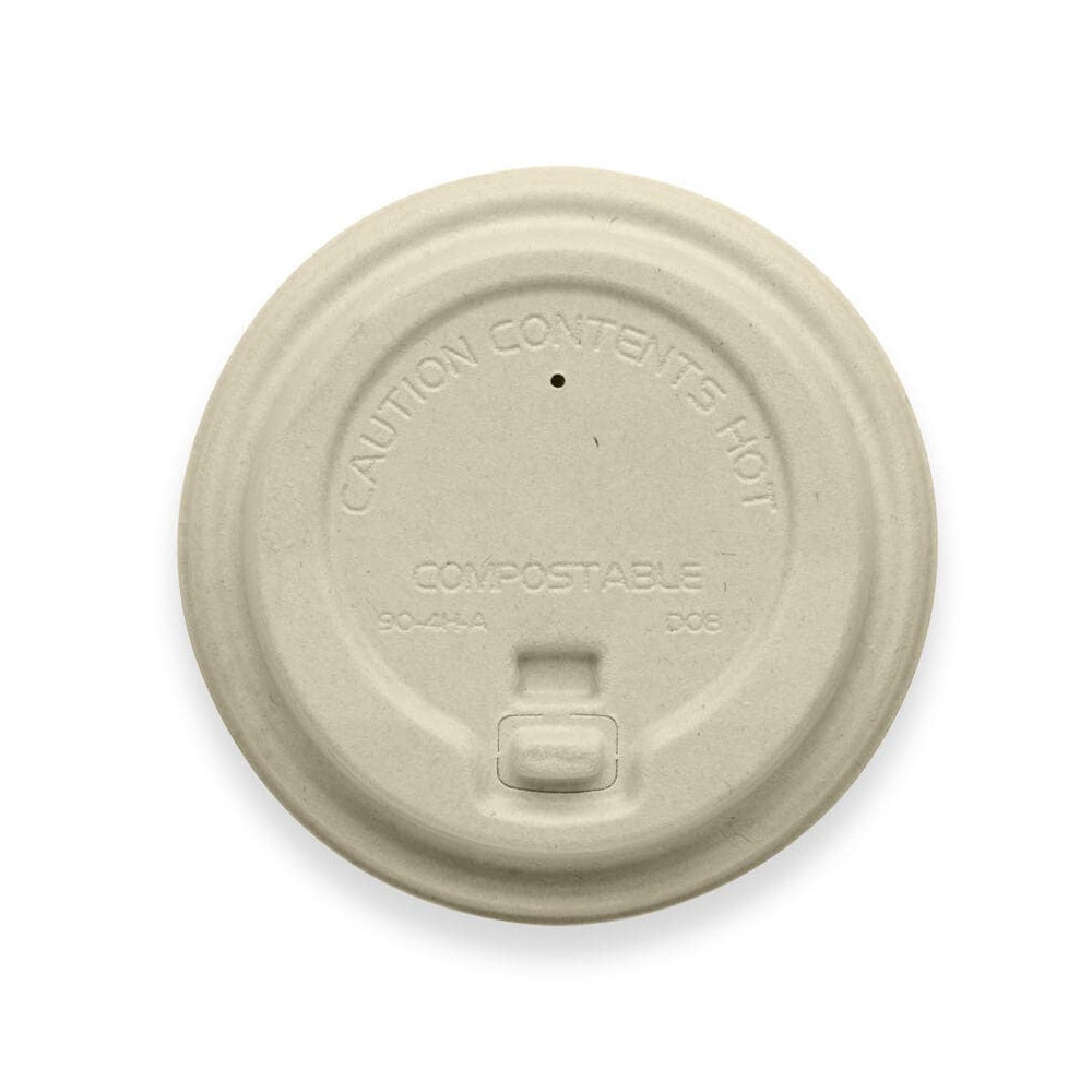 Reclosable pulp lid for 12-16-20oz Coffee Cups - Natural  1000 pcs