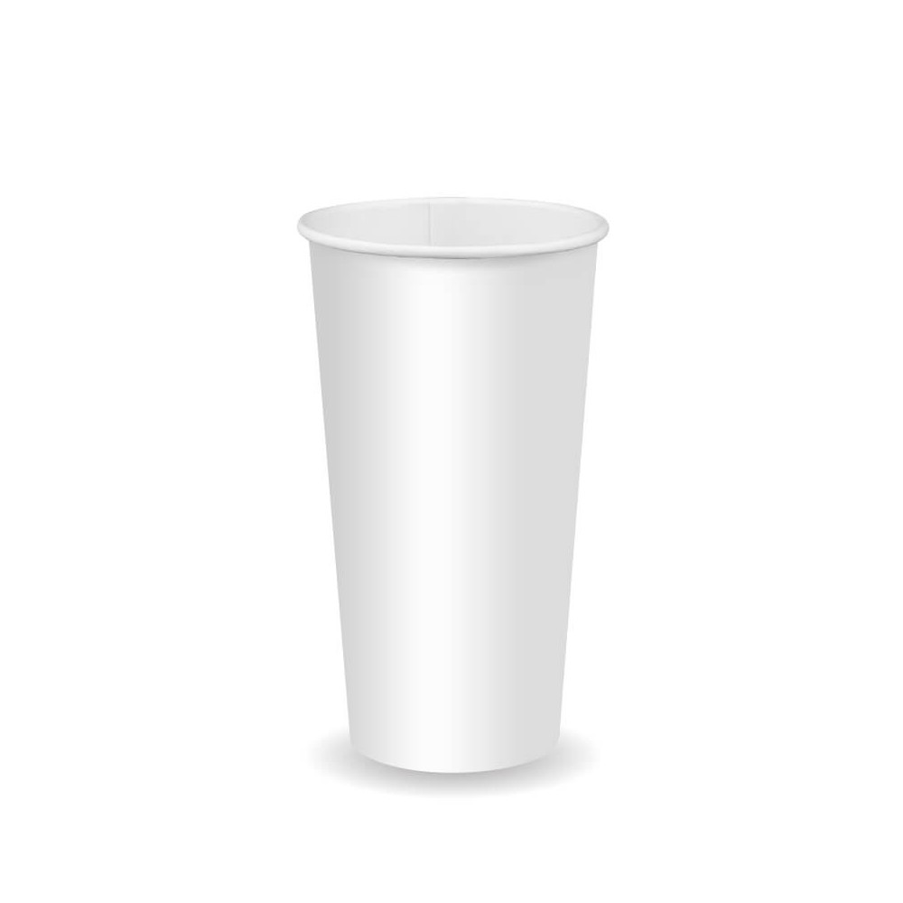20oz Cold Paper Cup - White  1000 pcs