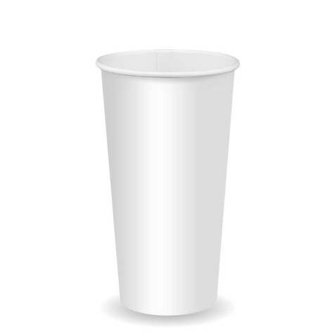 20oz Cold Paper Cup - White  1000 pcs