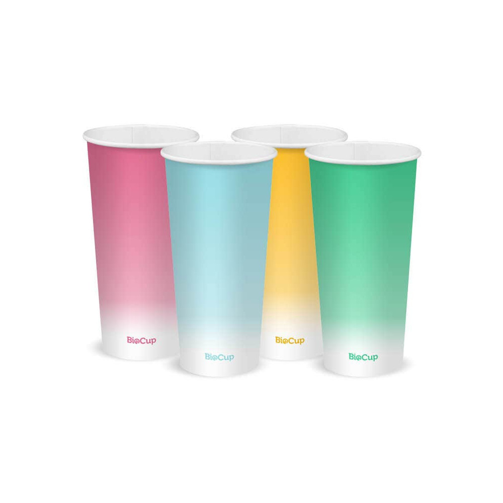 22oz Cold Paper Cup - Coloured  1000 pcs
