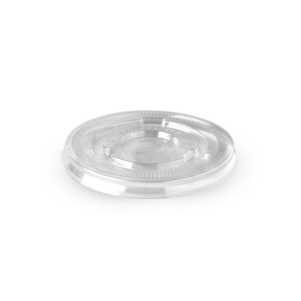 PLA Flat lid for 12-22oz Cold Paper Cups - straw slot  1000 pcs