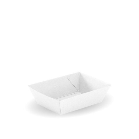 Small Salad / Sandwich/Tacos Tray 131 x 91 x 50mm - FSC Certified - White  500 pcs