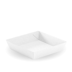 Square Salad / Sandwich/Tacos Tray 178 x 178 x 45mm - FSC Certified - White  240 pcs
