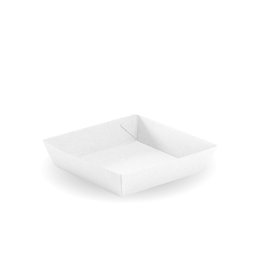 Square Salad / Sandwich/Tacos Tray 178 x 178 x 45mm - FSC Certified - White  240 pcs