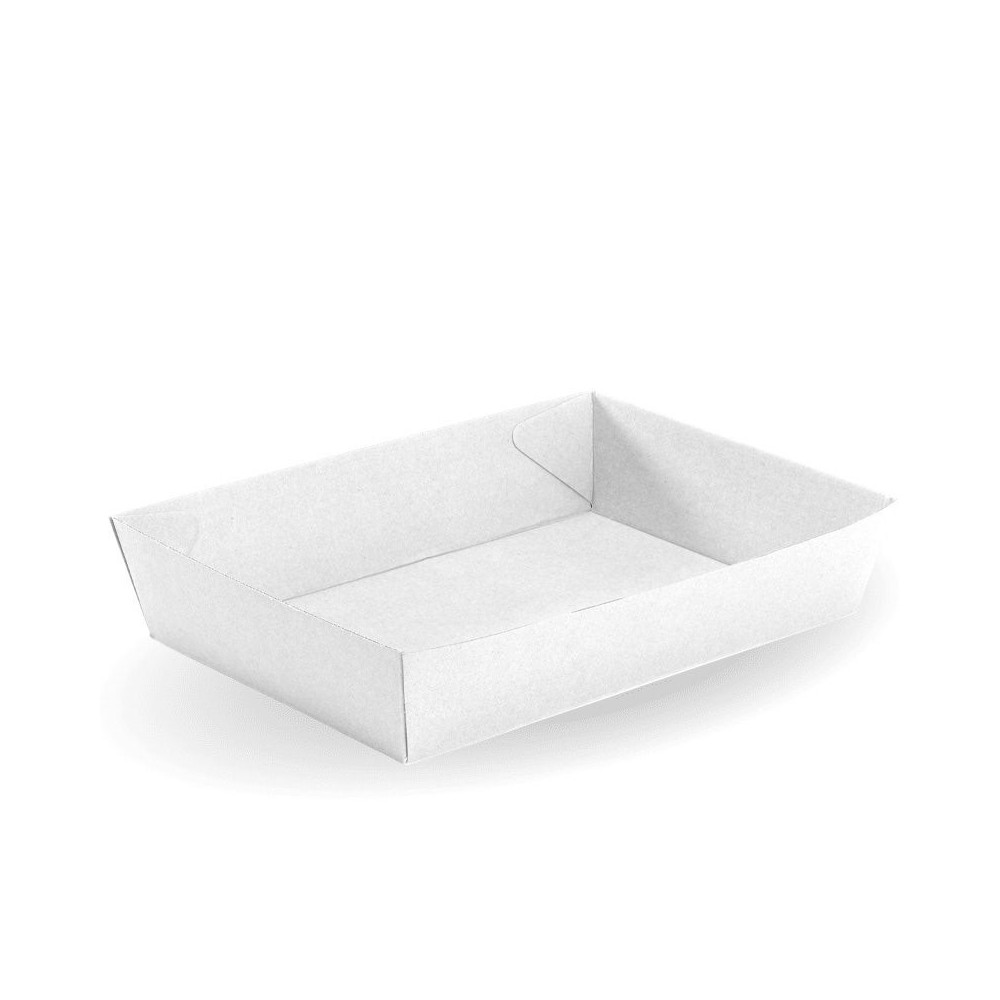 X-Large Salad / Sandwich/Tacos Tray 255 x 179 x 58mm - FSC Certified - White  100 pcs