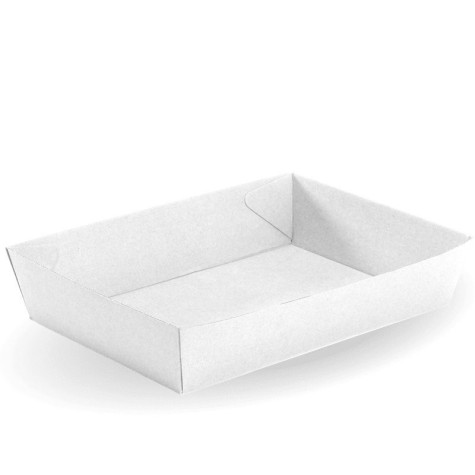 X-Large Salad / Sandwich/Tacos Tray 255 x 179 x 58mm - FSC Certified - White  100 pcs
