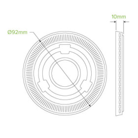 PLA Flat Lid for 8oz BioBowl  1000 pcs