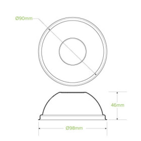 PLA Dome Lid for 8oz BioBowl  1000 pcs