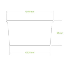 1000ml Aqueous Coated BioBowl - White  400 pcs