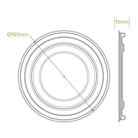 Pulp Lid for 1300ml BioBowl - White  200 pcs