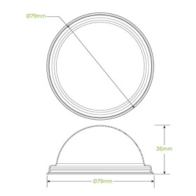 Pulp Dome Lid for 4oz Ice Cream Cup - White  1000 pcs