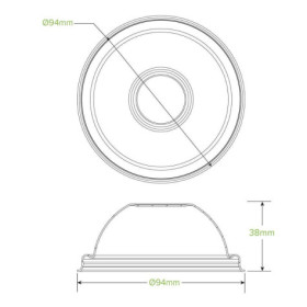 Pulp Dome Lid for 8oz Ice Cream Cup - White  1000 pcs
