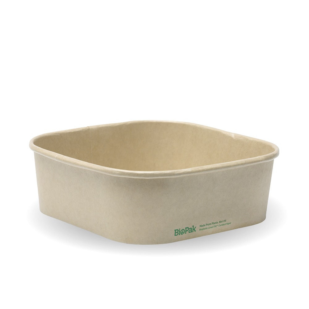 1000ml square container with PLA lining (320gsm) FSC Mix - kraft  300 pcs