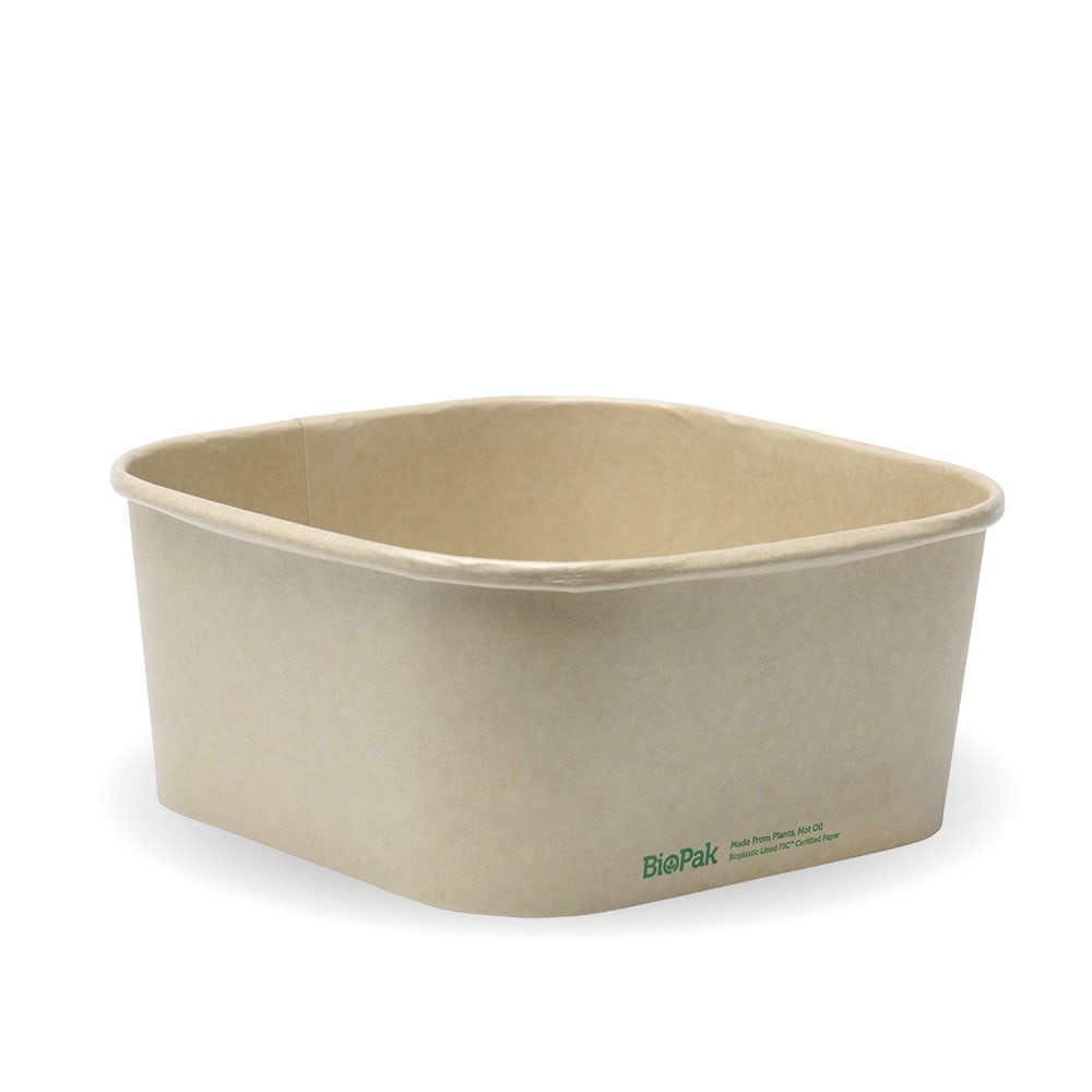 1400ml square container with PLA lining (320gsm) FSC Mix - kraft  300 pcs