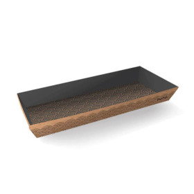 BioBoard Large Sushi Tray - kraft and black  300 pcs