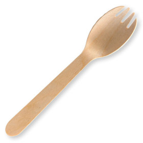 Spork 16cm Bulk Pack FSC - Wood  2000 pcs
