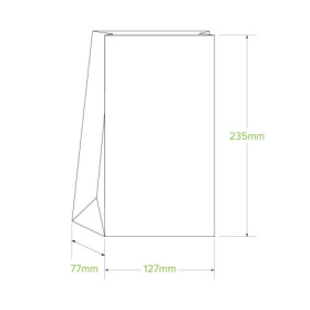 4 SOS paper bag - 127 x 235 x 77mm - kraft  2000 pcs