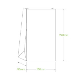 6 SOS paper bag - 150 x 270 x 90mm - white  2000 pcs