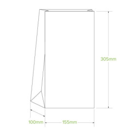 8 SOS paper bag - 157 x 310 x 100mm - white  1000 pcs