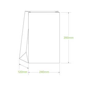 16 SOS paper bag - 240 x 390 x120mm - kraft  250 pcs