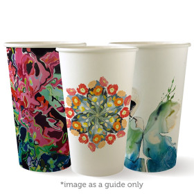 16oz Single Wall Bio Coffee Cup Art series  1000 pcs