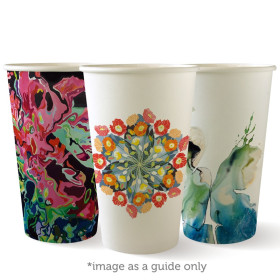 16oz Single Wall Bio Coffee Cup Art series  1000 pcs