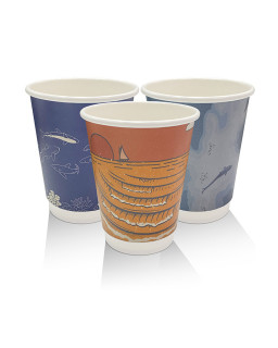 12oz Aqueous Coated Art Series Double Wall Cup (90mm) - 500 pcs