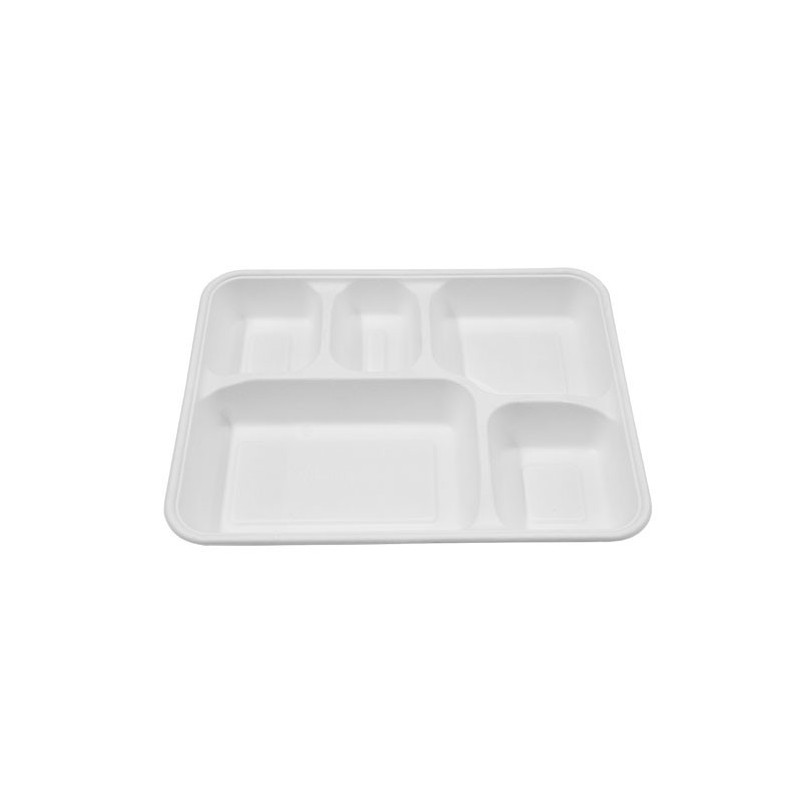 5 Deep Compartment Indian Party Tray Biodegradable  400 pcs