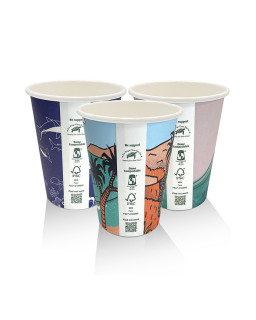 8oz Aqueous Coated Art Series Single Wall Cup - 1000 pcs