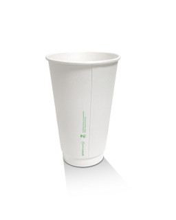 16oz Aqueous Coated White Double Wall Cup - 500 pcs