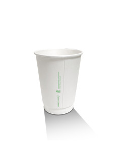 8oz Aqueous Coated White Double Wall Cup - 500 pcs