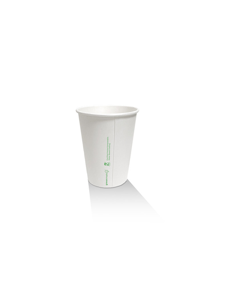 8oz Aqueous Coated White Single Wall Cup - 1000 pcs