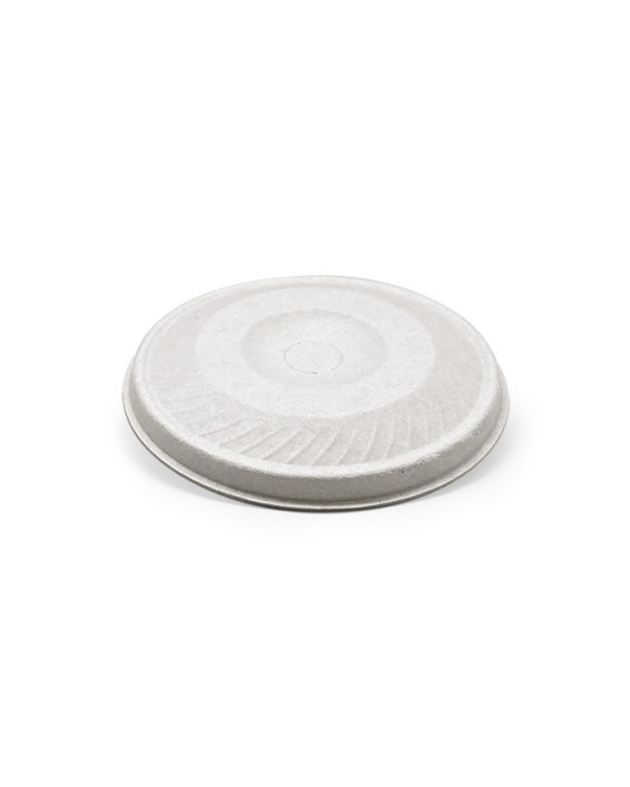 90mm White Flat Lid (Bagasse) - 1000 pcs