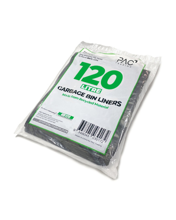 120L Heavy Duty LDPE Bin Liners (23 microns) - 100 pcs