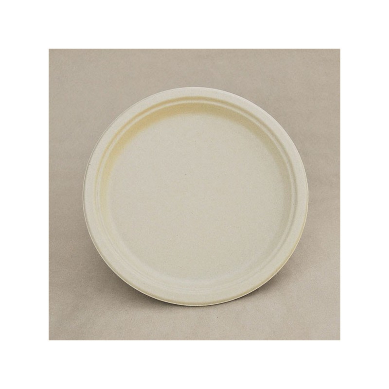 9" Round Plate Bamboo Pulp  500 pcs