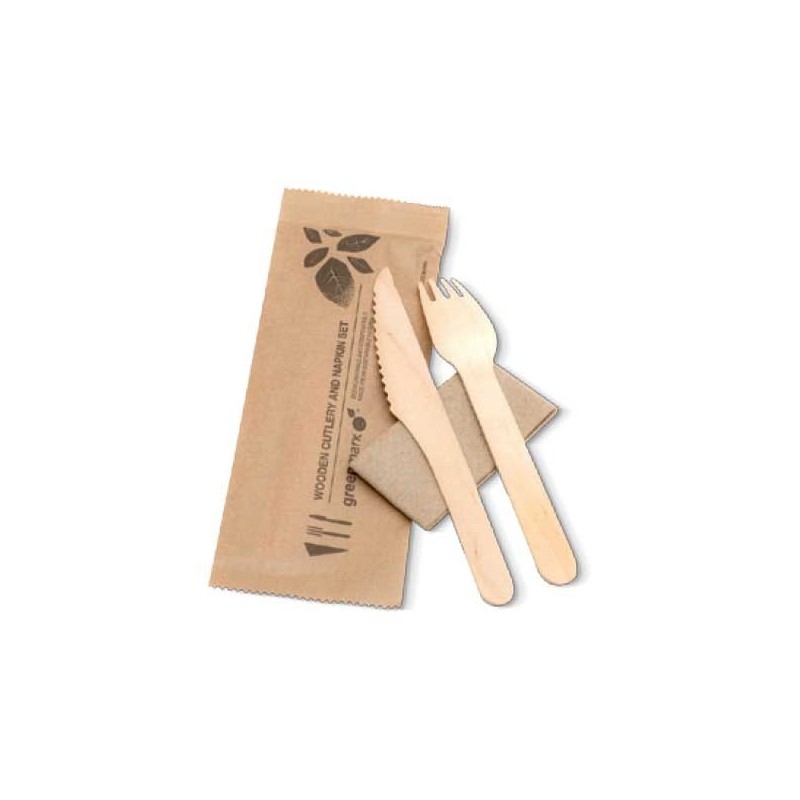 Takeaway 6" Fork/Knife/Spoon/Napkin - FSC Certified  400 pcs