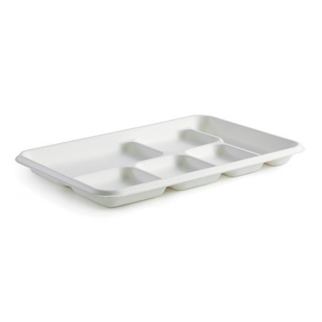 6 Compartment Bio Tray - 320x215x25mm - White  250 pcs