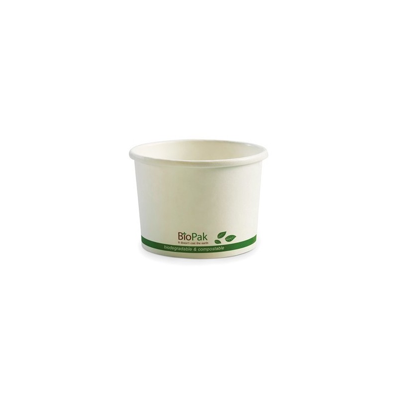 16oz Hot & Cold Biodegradable BioPak Cup White  500 pcs