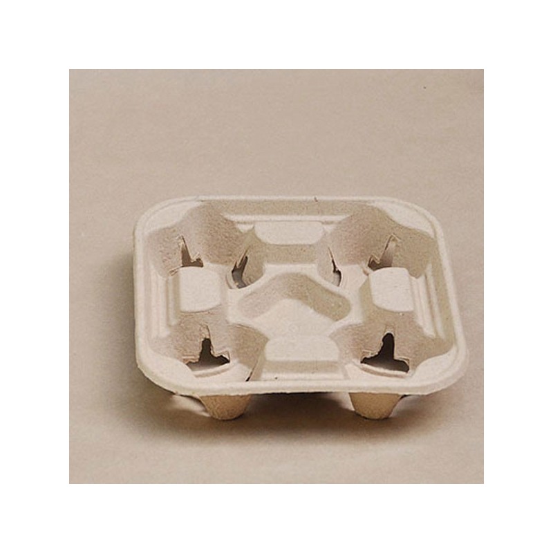 4 Cup Natural Coffee Cup Carry Tray  300 pcs