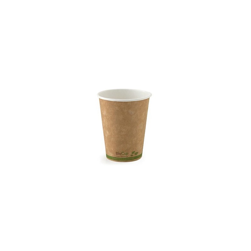 8oz Single Wall Bio Coffee Cup Leaf Kraft  1000 pcs