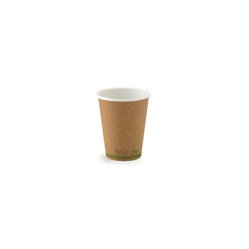 12oz Single Wall Bio Coffee Cup Bio Leaf Kraft  1000 pcs