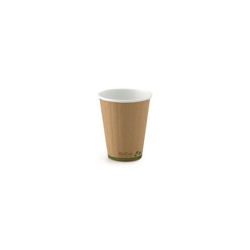 8oz Double Wall Bio Coffee Cup Leaf Kraft  1000 pcs