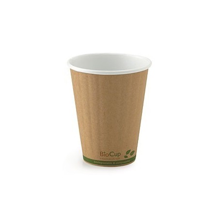 8oz Double Wall Bio Coffee Cup Leaf Kraft  1000 pcs