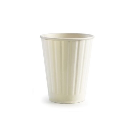 12oz Double Wall Bio Coffee Cup White  1000 pcs