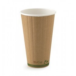 16oz Double Wall Bio Coffee Cup Leaf Kraft  600 pcs