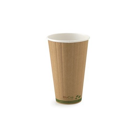 16oz Double Wall Bio Coffee Cup Leaf Kraft  600 pcs