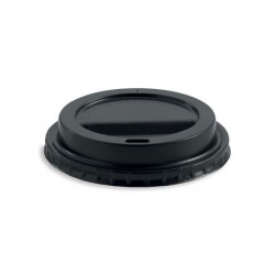 Lid for 6 8 10 & 12oz (80mm) BioPak Cup PS Black  1000 pcs