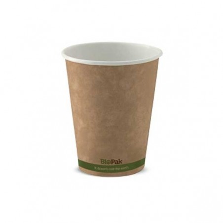 6oz Single Wall Bio Coffee Cup Leaf Kraft  1000 pcs