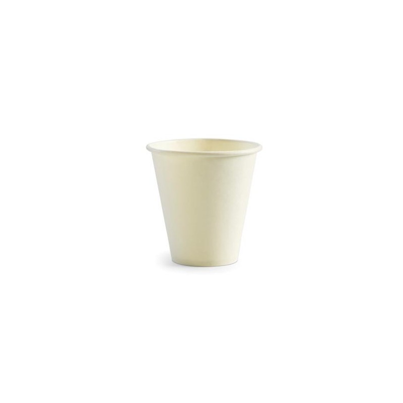 8oz (90mm) Single Wall White Bio Coffee Cup  1000 pcs